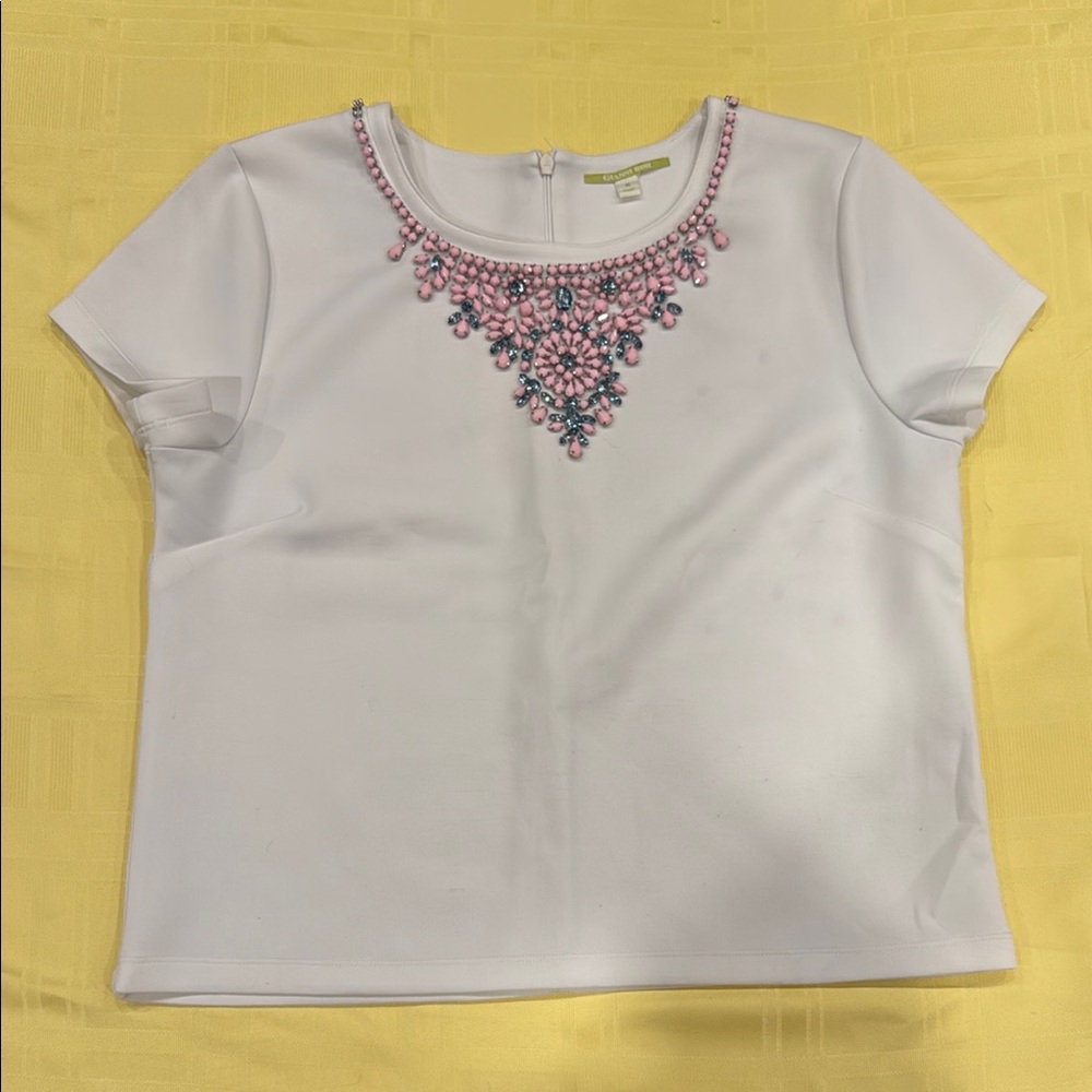 Embellished White Top